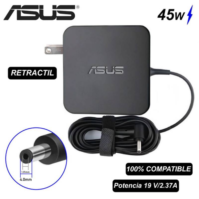 Cargador compatible Asus 19V 2.37a punta fina 4.0 * 1.35mm 45w