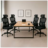 Juego de 4 Sillas Ergonómicas de Oficina Gerencial Komsum Turin Negro