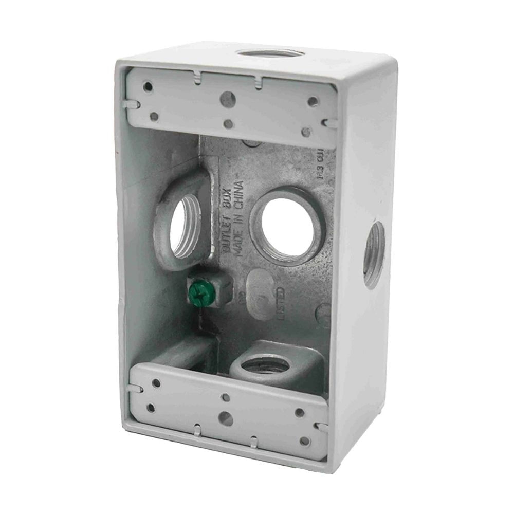 Caja Rectangular Aluminio 1/2"" 3 salidas con Ul