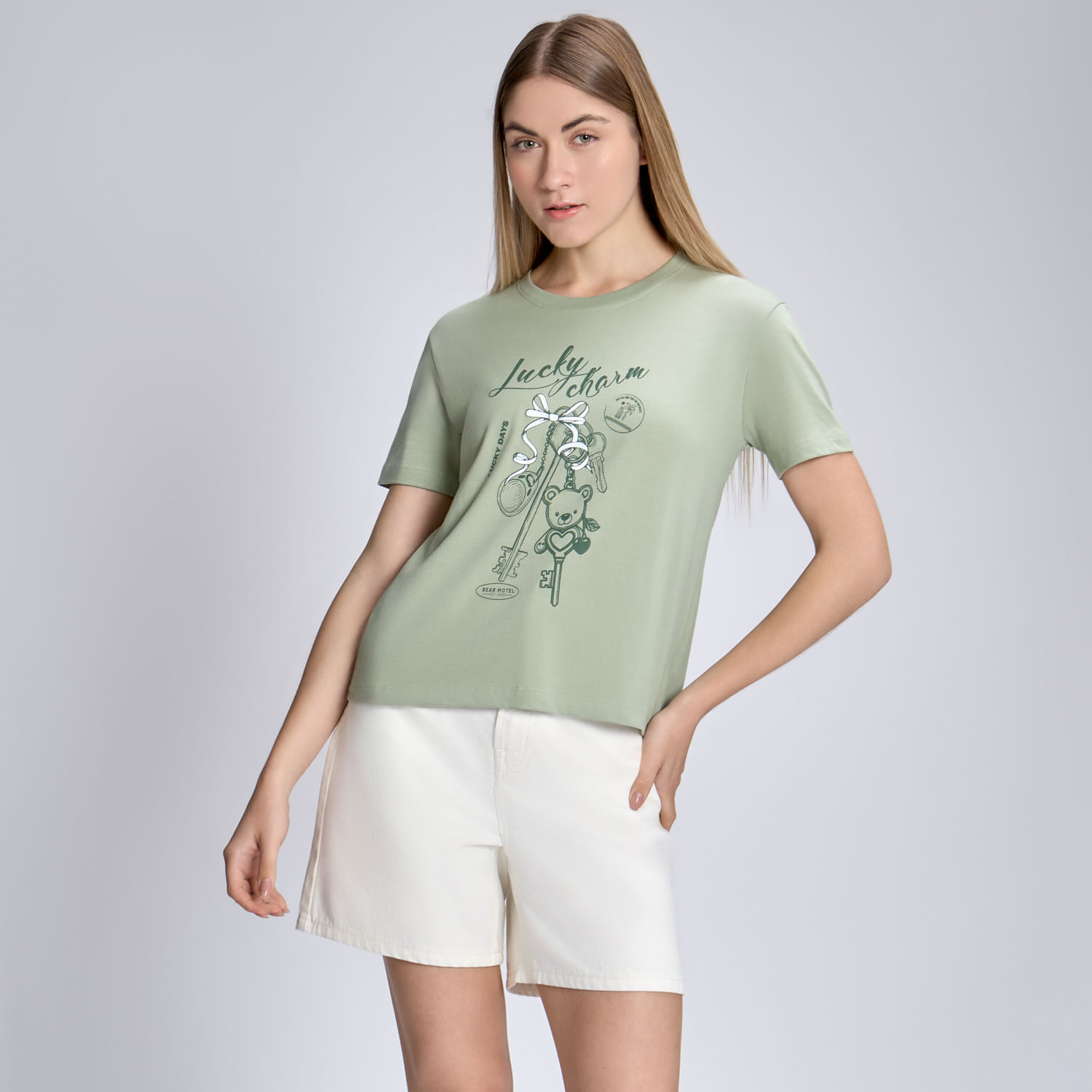 Polo Mujer Basico Crop Print Mes