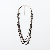 Collar Mujer Sfera Vueltas Cuentas Negro