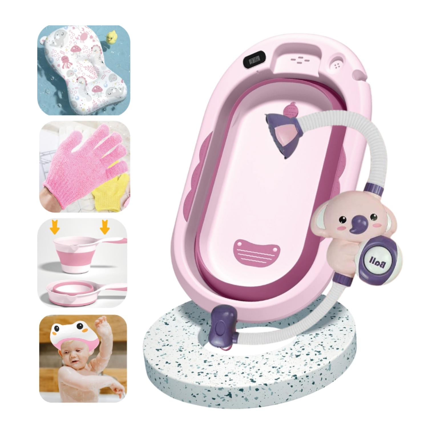 Tina De Baño Para Bebé Con Regadera Baby Cam Splash Rosa