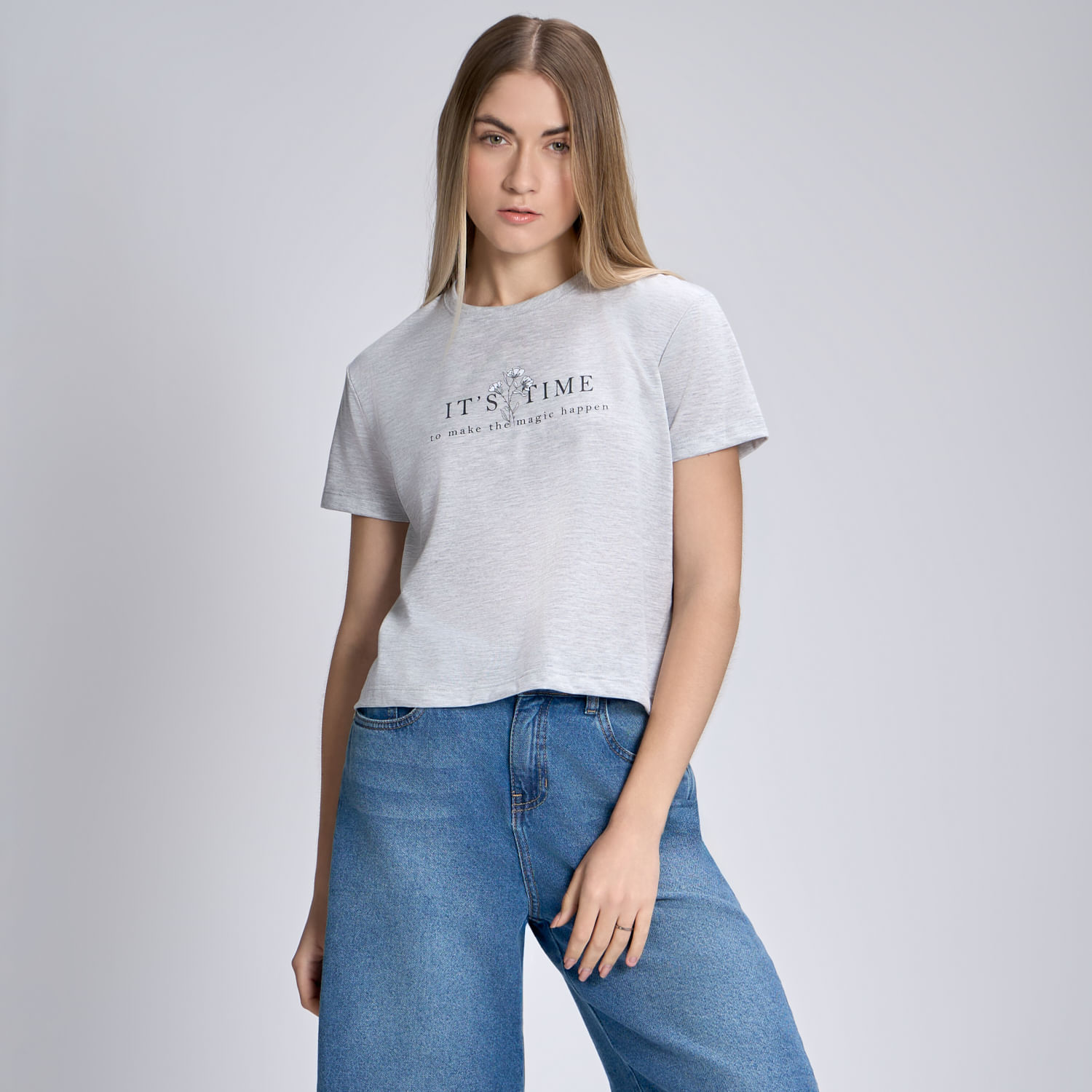 Polo Mujer Basico Crop Print Mes