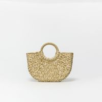 Bolso Mujer Sfera Cesta Rústica Lurex Crudo