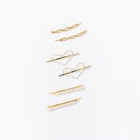 Set Mujer Sfera 6 Horquillas Corazon Oro