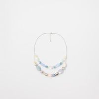 Collar Mujer Sfera Doble Resinas Celeste