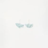 Aretes Mujer Sfera Textil Plateados Celeste