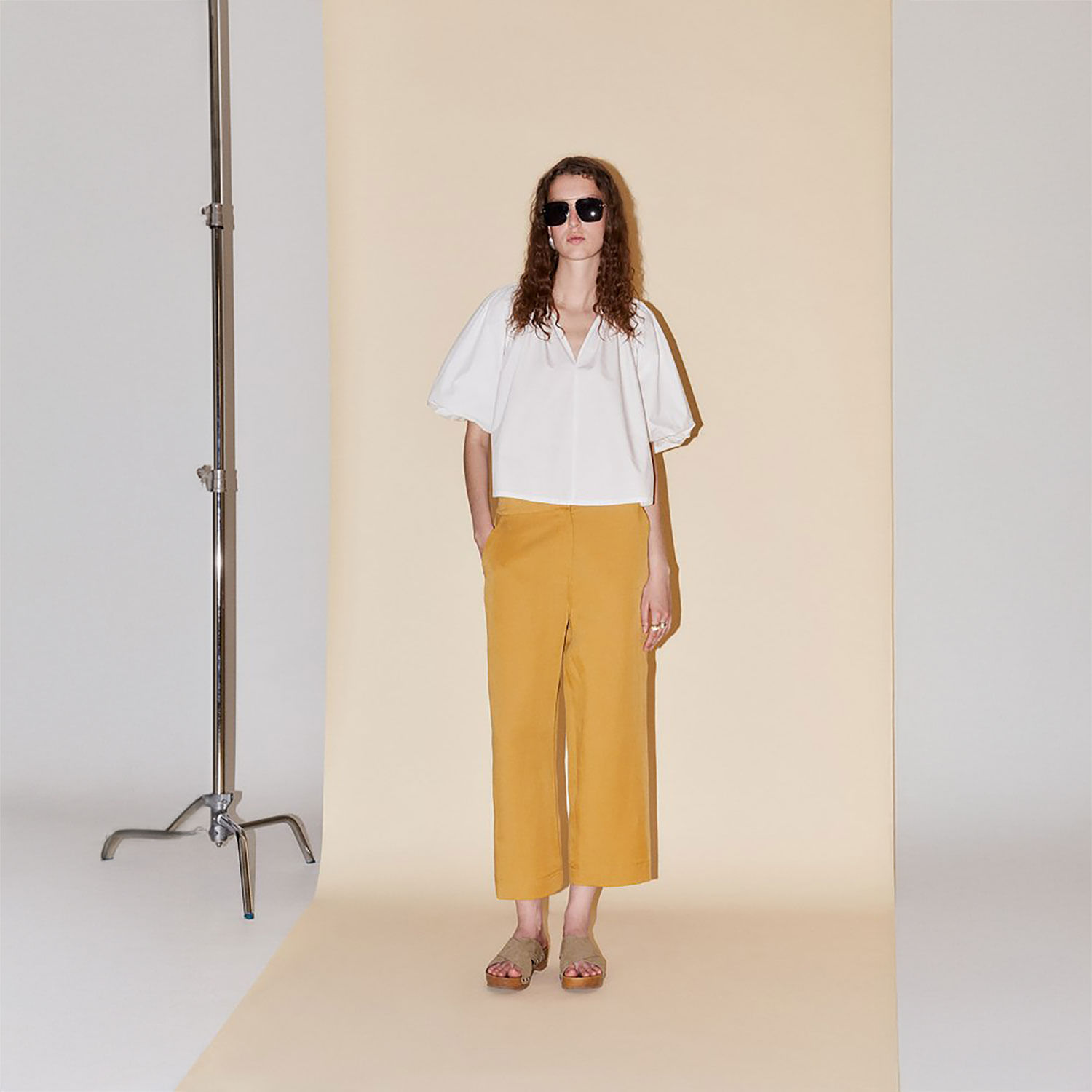 Pantalón Mujer Sfera Fluido Amarillo