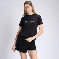 Polo Mujer Hypnotic Basico Crop Print Mes Negro