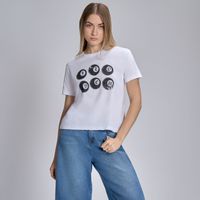 Polo Mujer Hypnotic Basico Crop Print Mes Blanco