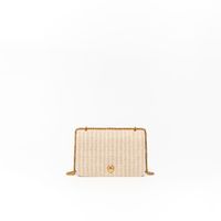 Bolso Mujer Sfera Crossbody Rafia Rayas Crudo