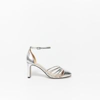 Zapatos De Vestir Mujer Sfera Mary Jane Cangrejera Plata