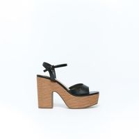 Sandalias Mujer Sfera Zueco Peep Negro