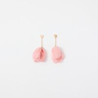 Pendiente Mujer Sfera Pendientes Textil Dorados Rosa