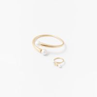 Conjunto Mujer Sfera Anillo Perlas Blanco