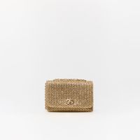 Bolso Mujer Sfera Crossbody Rafia Broche Oro