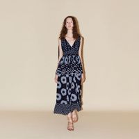 Vestido Mujer Sfera Peplum Tie&Dye Azul
