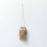 Bolso Mujer Sfera Beads Flecos Oro