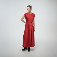 Vestido Mujer Sfera Pieza Metalica Rojo