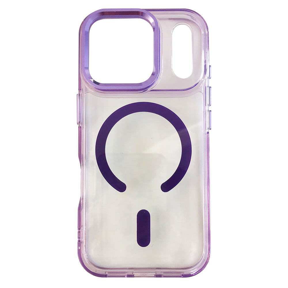PREVENTA: Case iBox para iPhone 17 Pro Metal Glow, con MagSafe para carga inalámbrica, soporte en cámara, morado