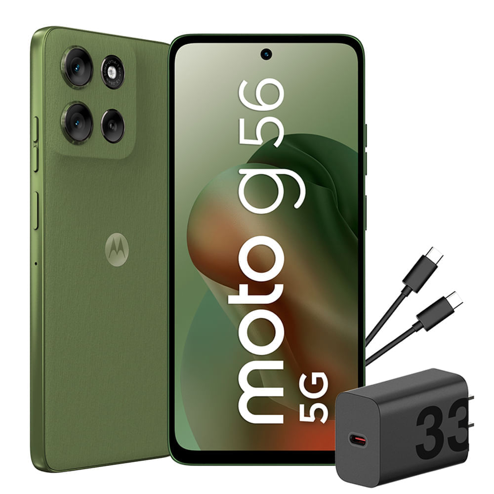 Celular Motorola G56 6.7"", 8GB RAM, 256GB, cámara principal 50MP + 8MP, frontal 32MP, verde