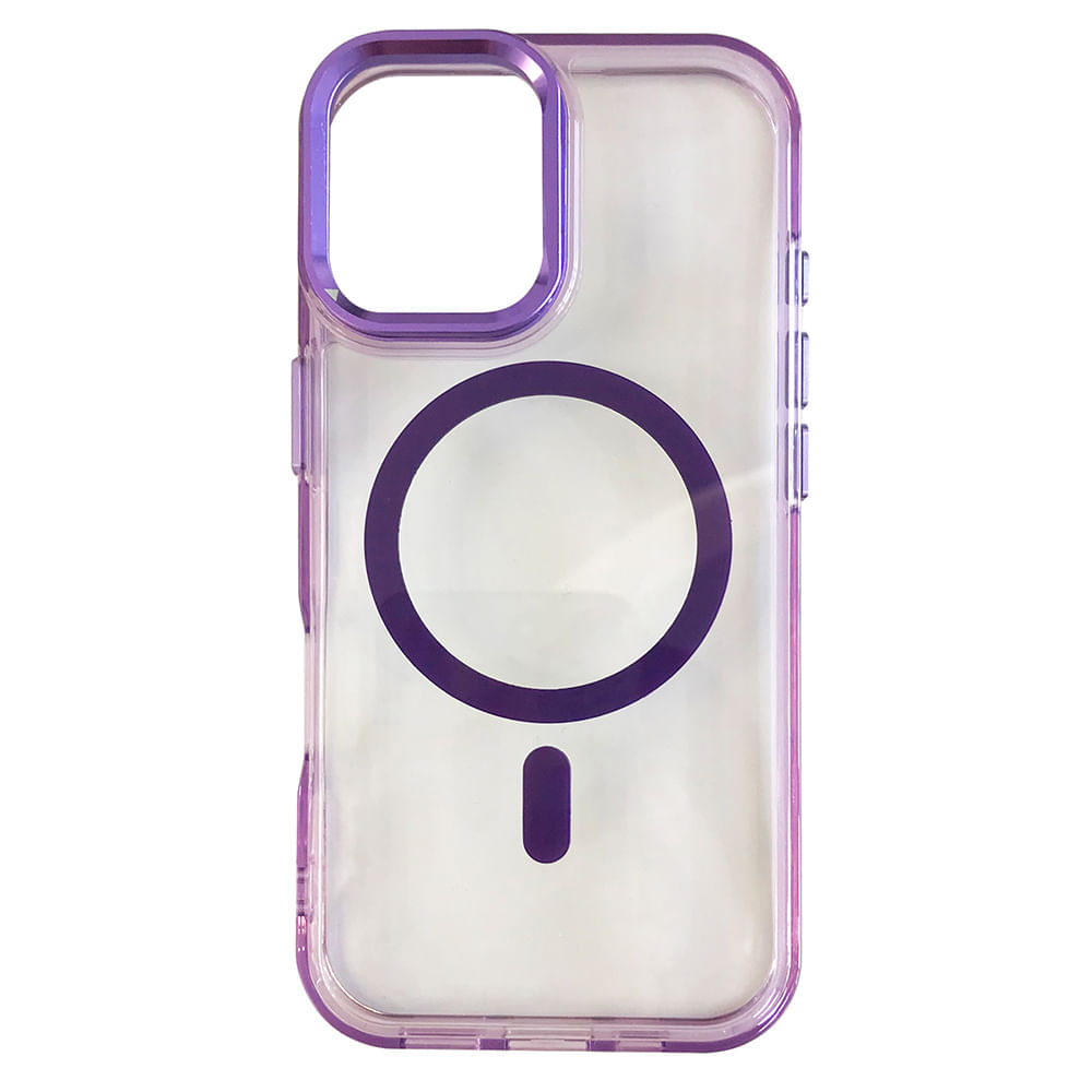 PREVENTA: Case iBox para iPhone 17 Metal Glow, con MagSafe para carga inalámbrica, soporte en cámara, morado