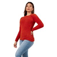 Polera Básico y Suave de Angora Color Lacre
