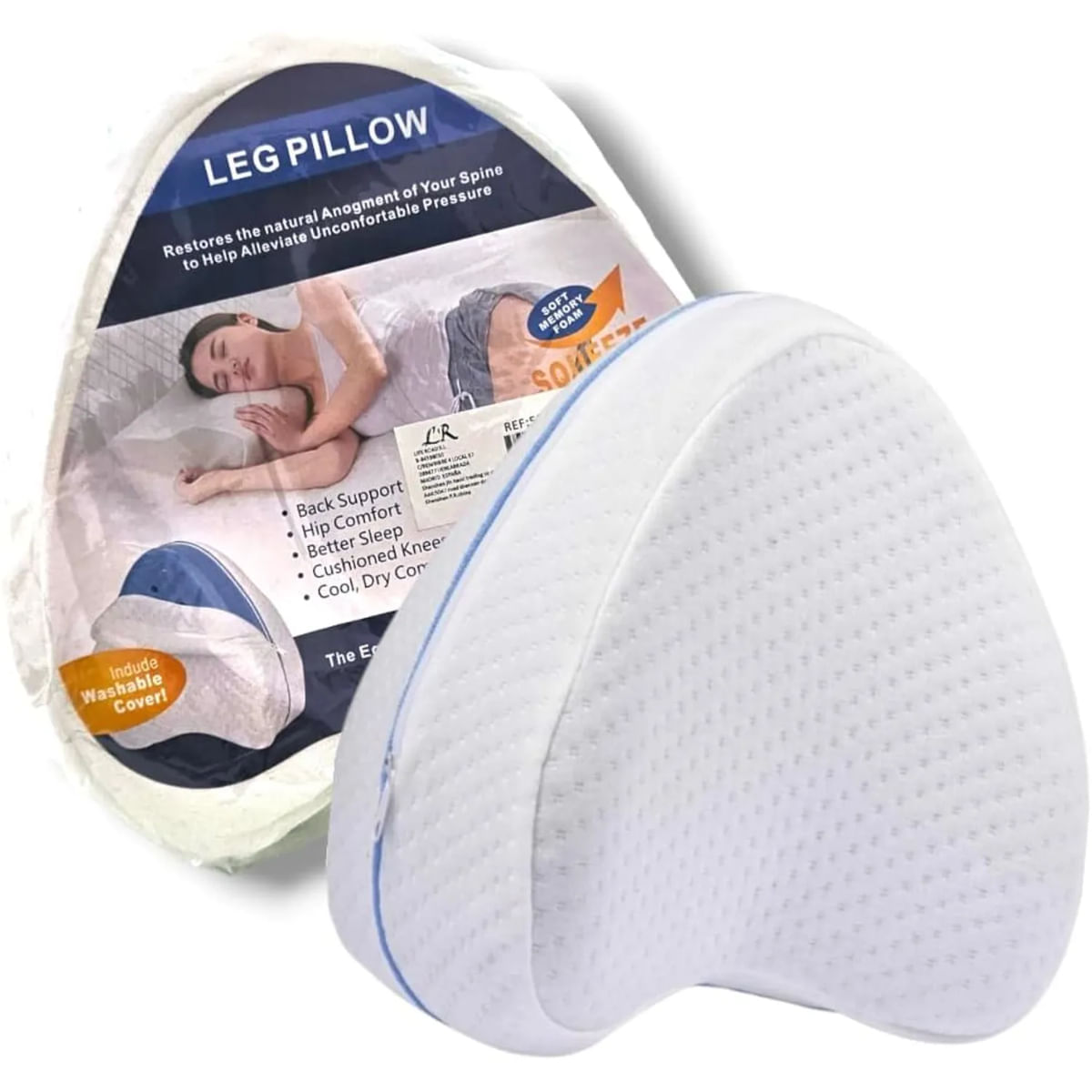 Almohada Ortopédica Ergonómico de Apoyo para Piernas y Rodillas