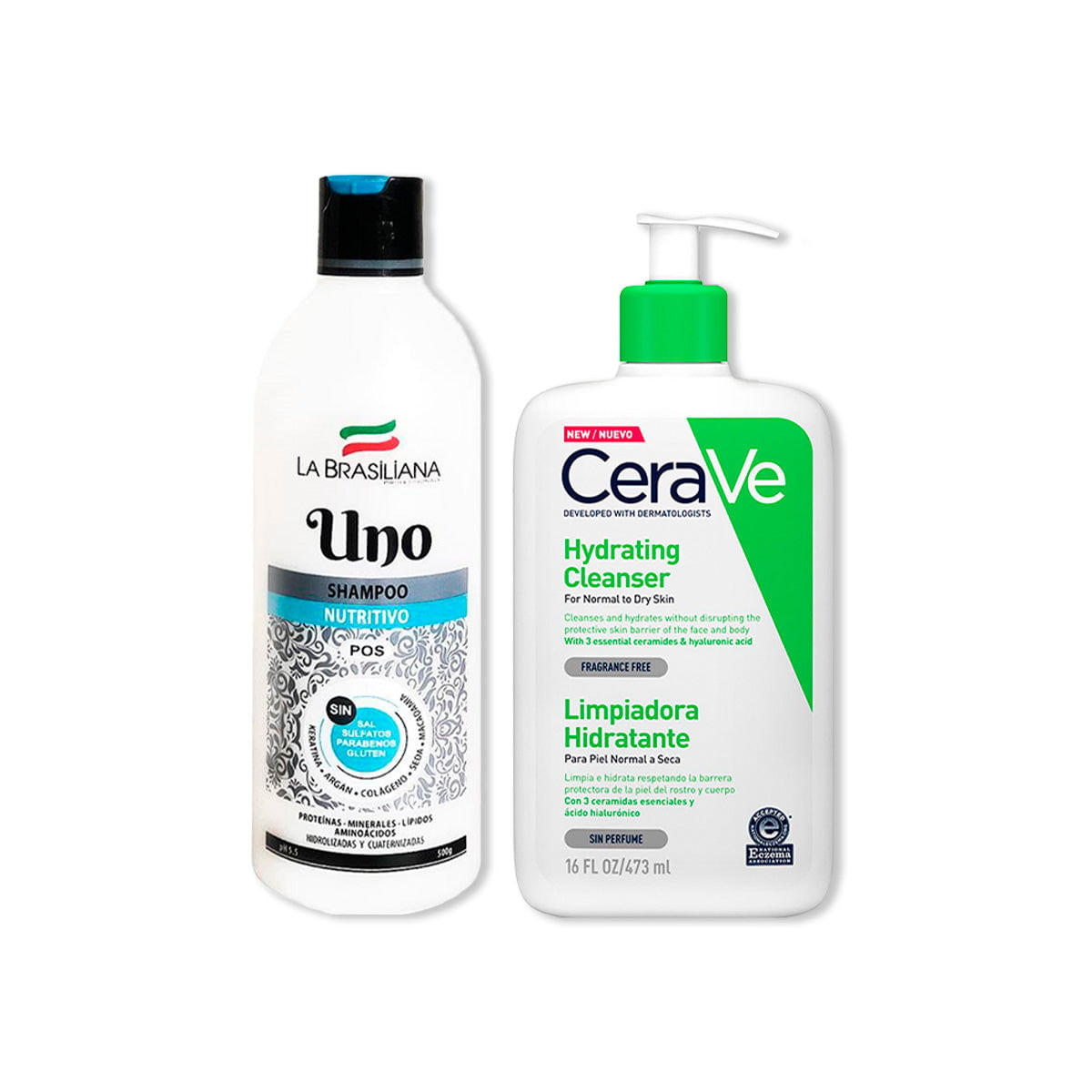 Uno + Cerave Crema Limpiadora Hidratante Hydrating Cleanser 473ml