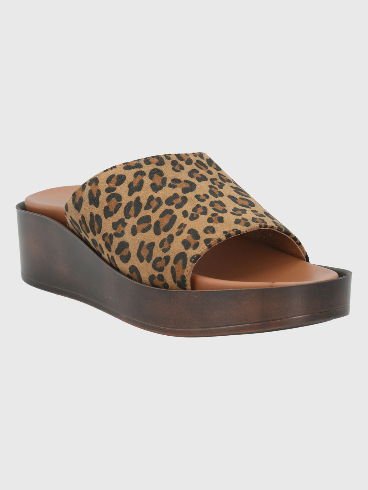 Sandalia Para Mujer Cuero depp Leopardo Hush Puppies