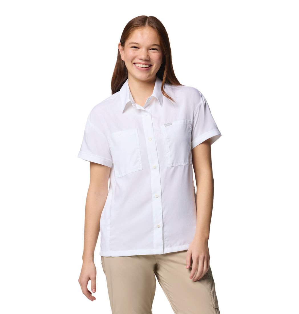 Blusa Para Mujer Manga Corta Silver Ridge™ Utility Blanca Columbia