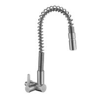 Grifería de Cocina de Pared Flexible Acero Inoxidable 304 Satinado LC304-1072