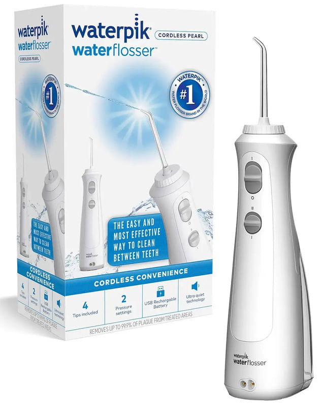 Irrigador Bucal WaterPick Pearl Inalambrico 4 Boquillas y 2 Intensidades