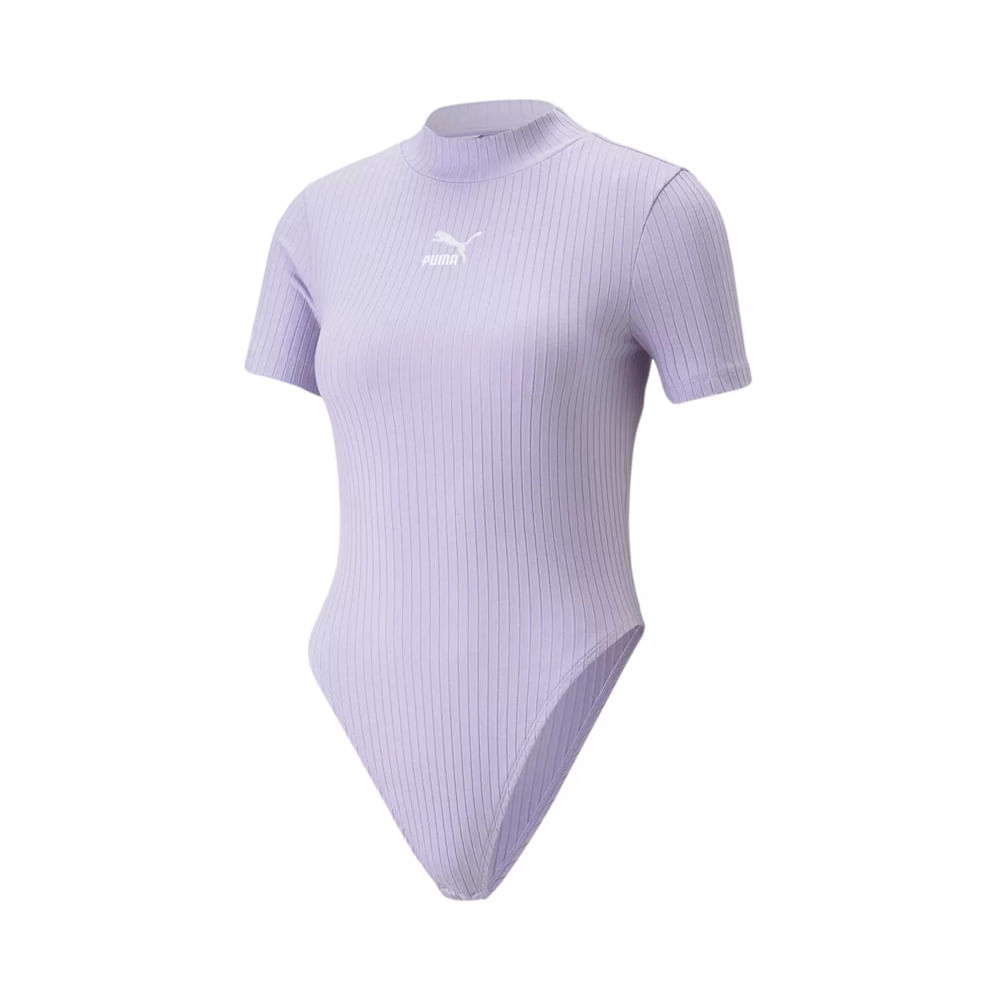 Puma Body Manga Corta con Cuello Alto Morado Talla S