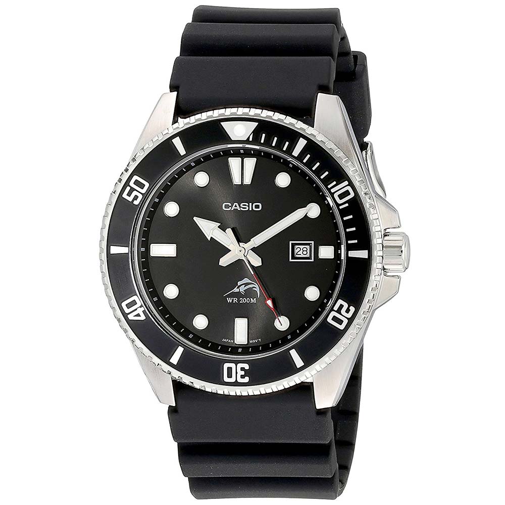 Reloj Casio Duro Marlin MDV-106-1AV Fecha Acuático Correa De Resina Negro