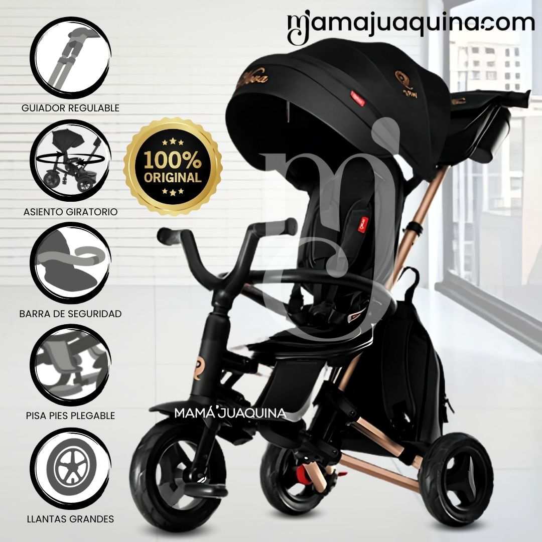 Triciclo Guiador para Niños «QUILL NOVA» Negro