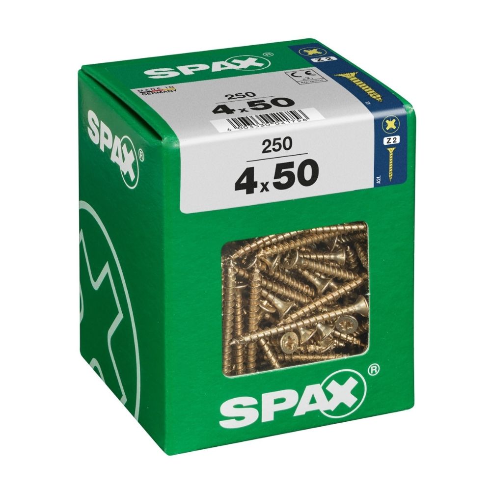 Tornillo Spax Cabeza Plana Bicro 4x50 Xl - 250 unidades