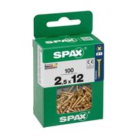 Tornillo Spax Cabeza Plana Bicro 2.5x12 M - 100 unidades
