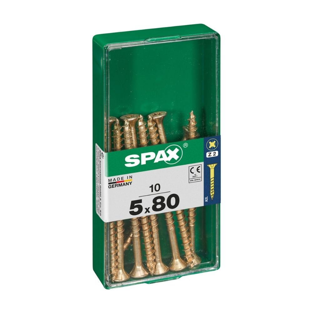 Tornillo Spax Cabeza Plana Bicro 5x80 M - 10 unidades