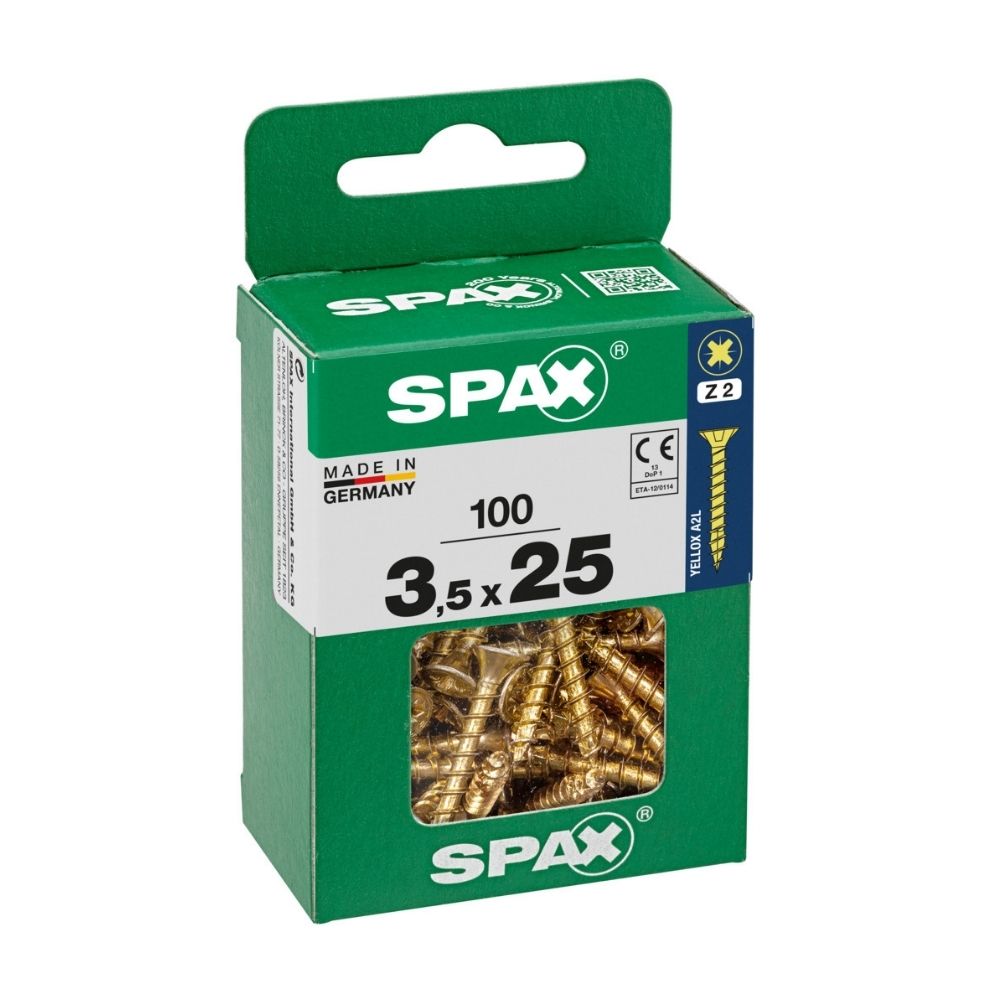Tornillo Spax Cabeza Plana Bicro 3.5x25 M - 100 unidades