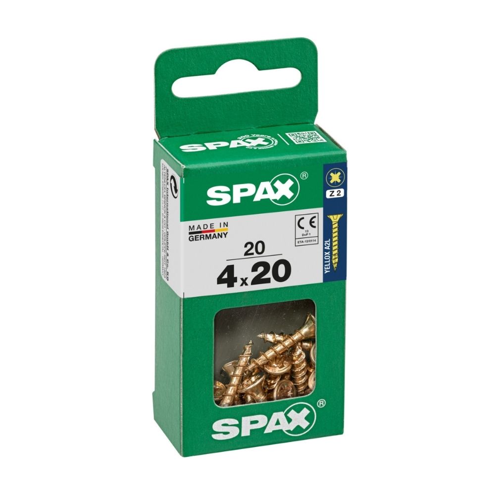 Tornillo Spax Cabeza Plana Bicro 4x20 S - 20 unidades
