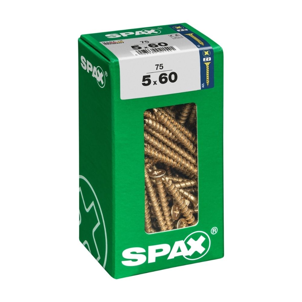 Tornillo Spax Cabeza Plana Bicro 5x60 L - 75 unidades