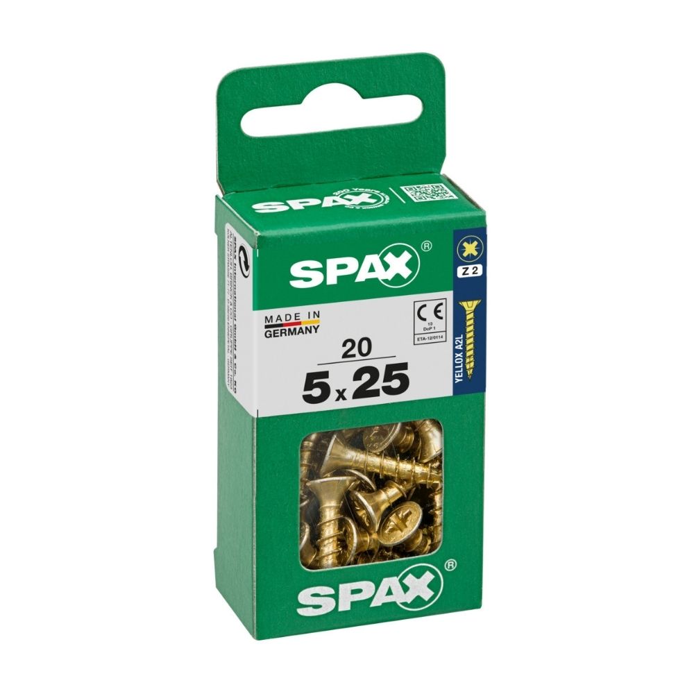 Tornillo Spax Cabeza Plana Bicro 5x25 S - 20 unidades
