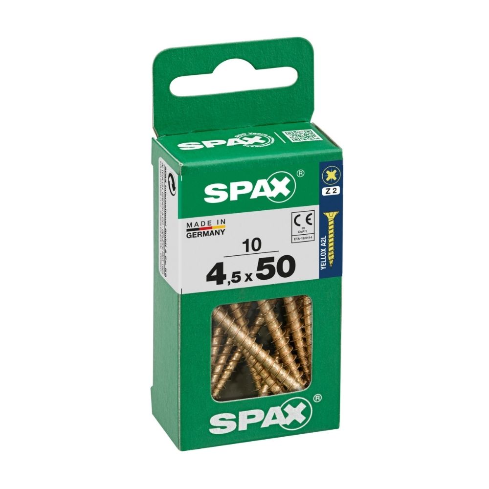 Tornillo Spax Cabeza Plana Bicro 4.5x50 S - 10 unidades