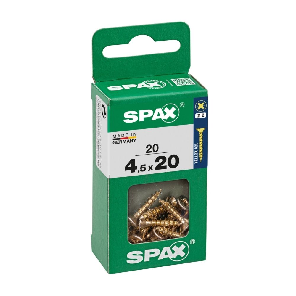 Tornillo Spax Cabeza Plana Bicro 4.5x20 S - 20 unidades