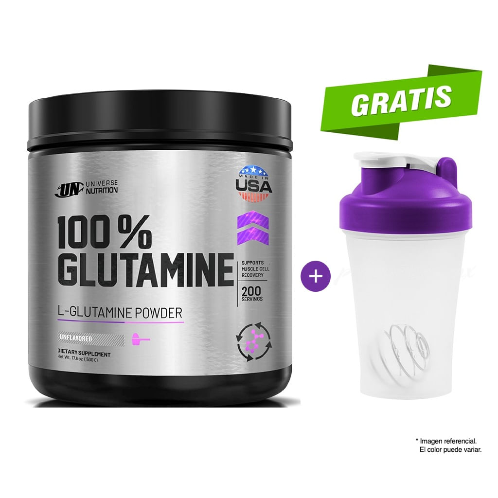 Glutamina Universe Nutrition 500 G + Shaker