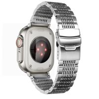 Correa de Acero Inoxidable para Apple Watch 44/45/46/49mm Luxury Mesh Plateado