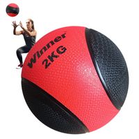 Pelota O Balón Medicinal 2 Kg Con Rebote Funcional Rojo