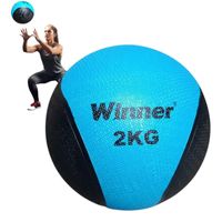 Pelota O Balón Medicinal 2 Kg Con Rebote Funcional Azul