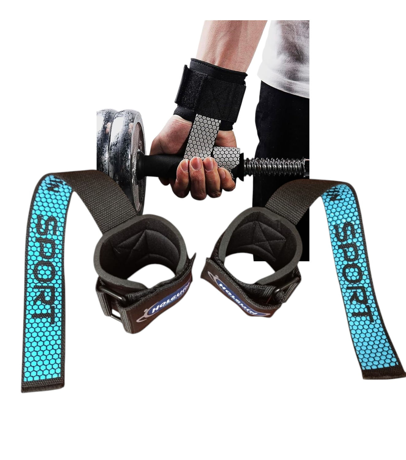 Straps Jaladeras De Levantamiento De Pesas Con Muñequera blue
